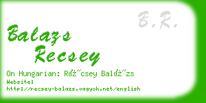 balazs recsey business card